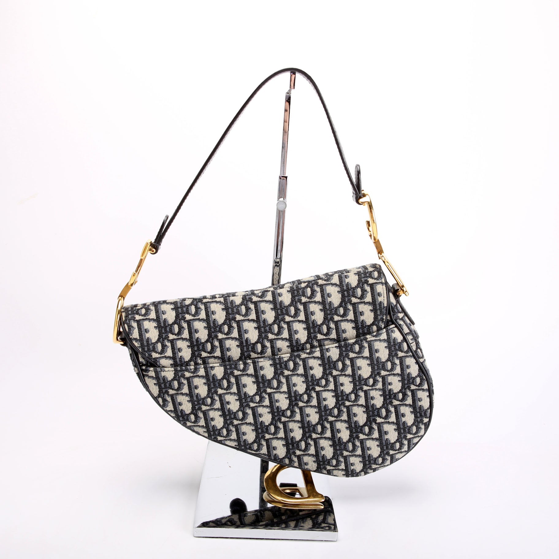 Dior Saddle Bag Oblique Navy/Gold