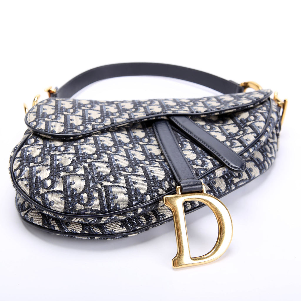 Dior Saddle Bag Oblique Navy/Gold