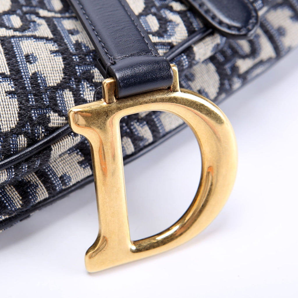 Dior Saddle Bag Oblique Navy/Gold