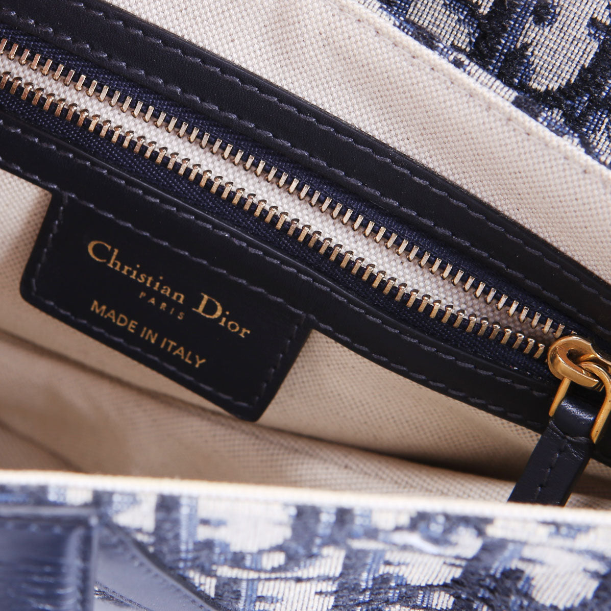Dior Saddle Bag Oblique Navy/Gold