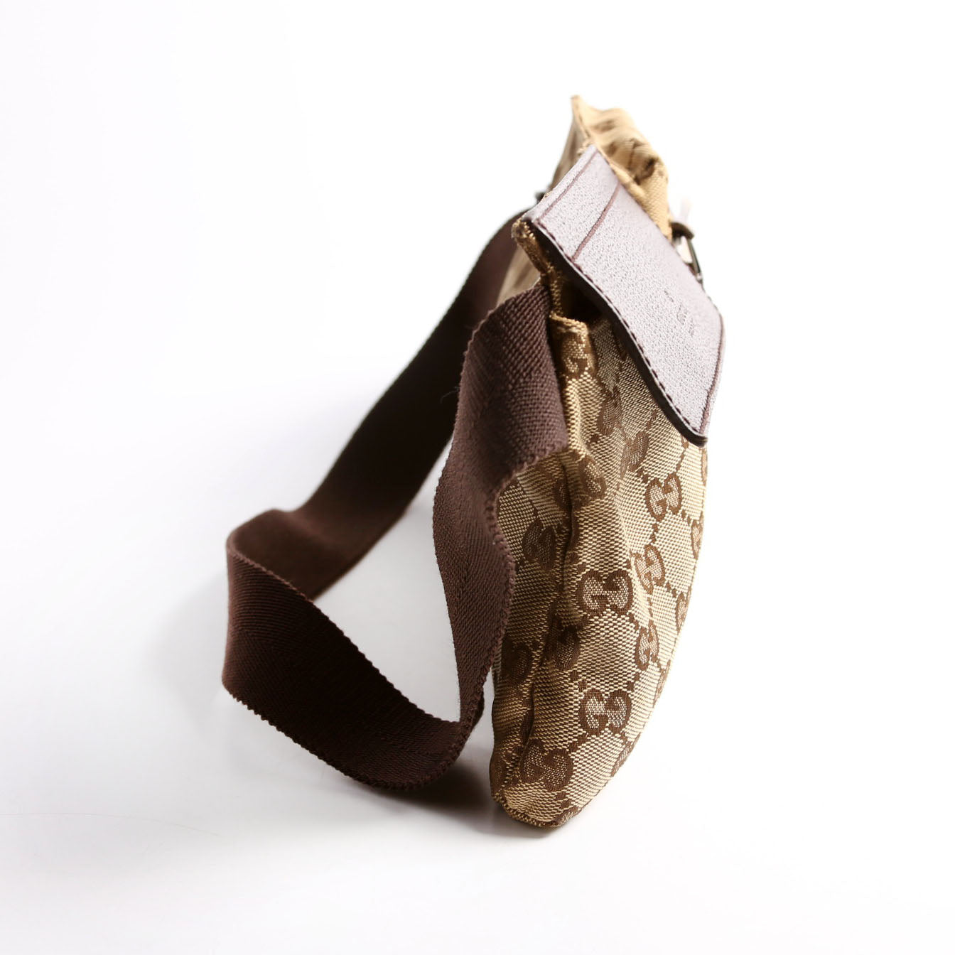 28566 GG Canvas Waist Bag Brown