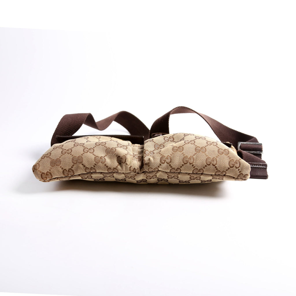 28566 GG Canvas Waist Bag Brown