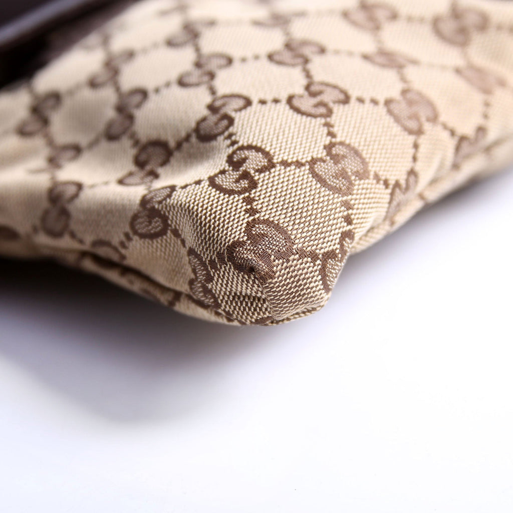 28566 GG Canvas Waist Bag Brown