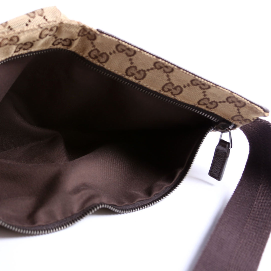 28566 GG Canvas Waist Bag Brown