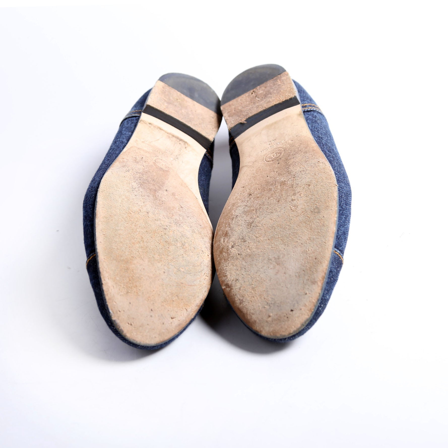 Cap Toe Ballet Flats Size 42 Denim