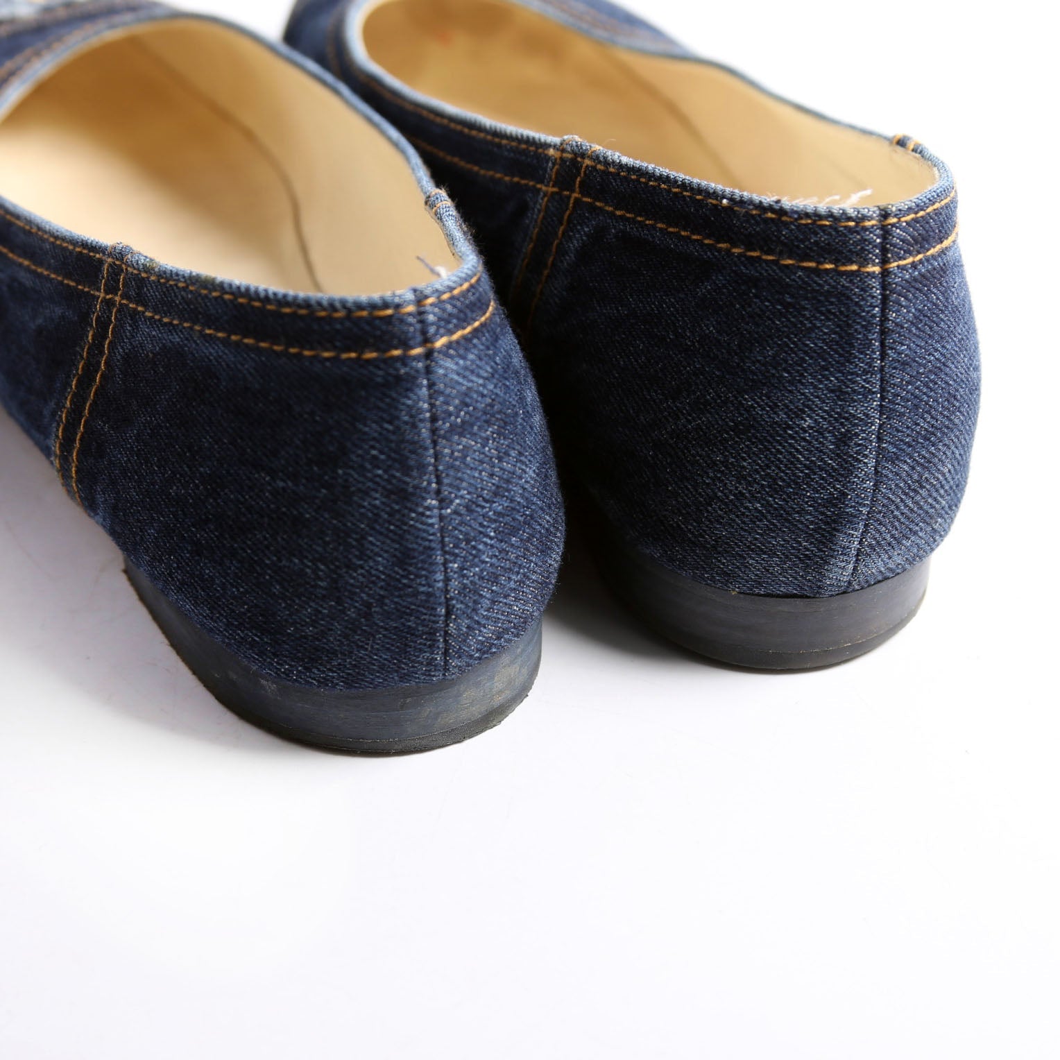 Cap Toe Ballet Flats Size 42 Denim