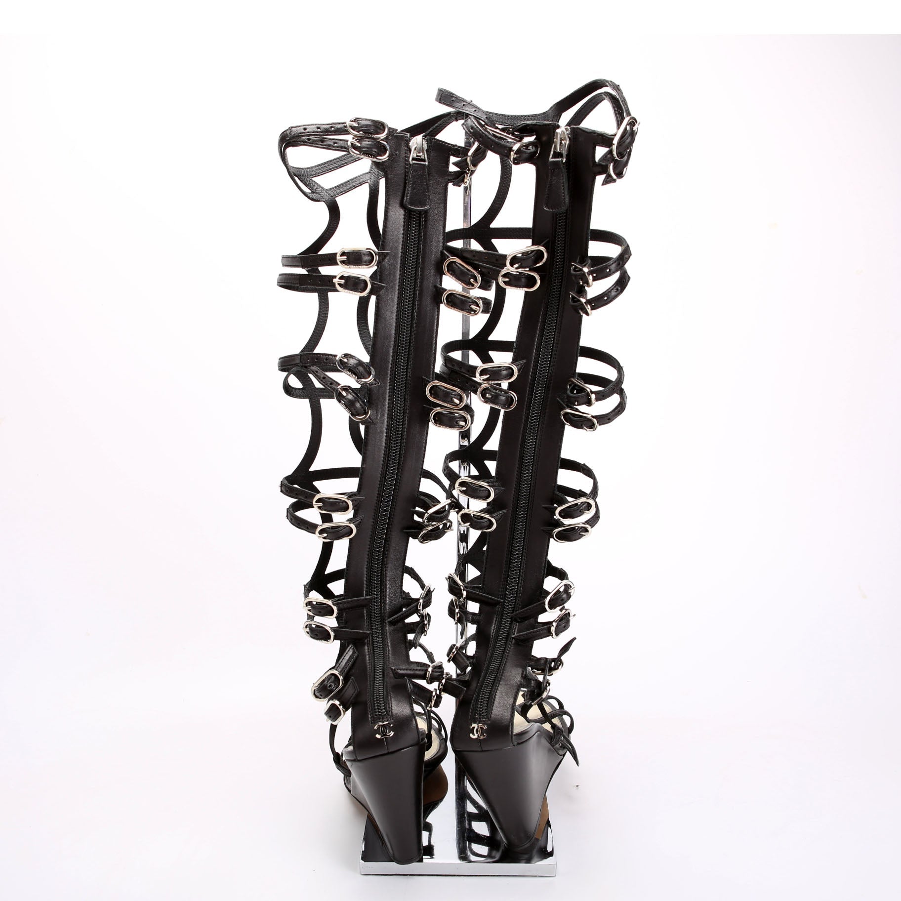 Gladiator Wedge Sandals Size 37.5 Black