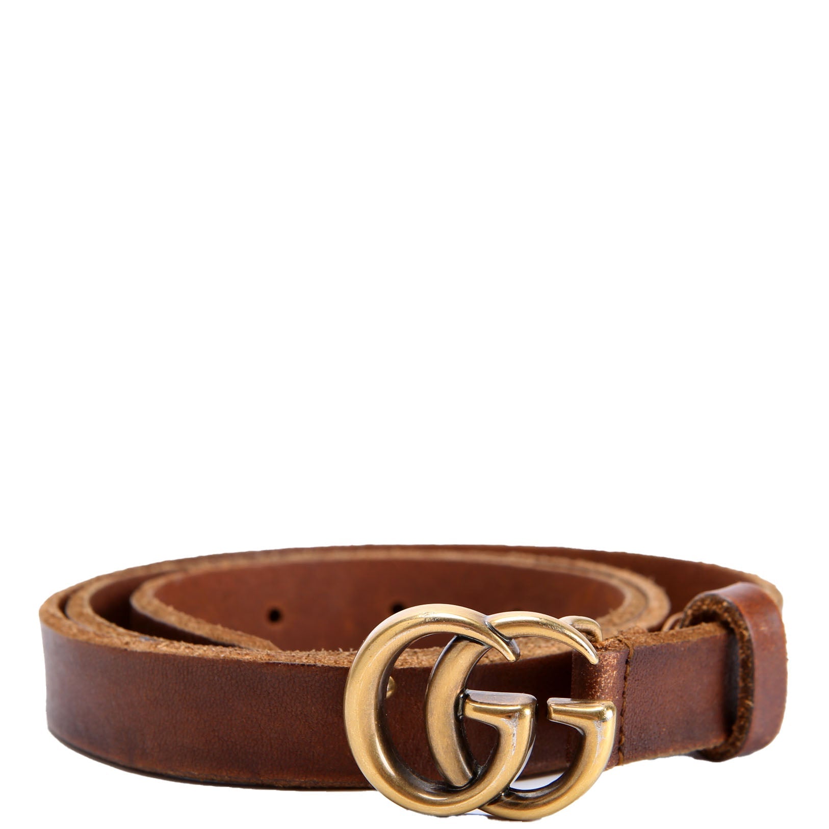409417 GG Marmont Thin Belt Size 80/32 Cream