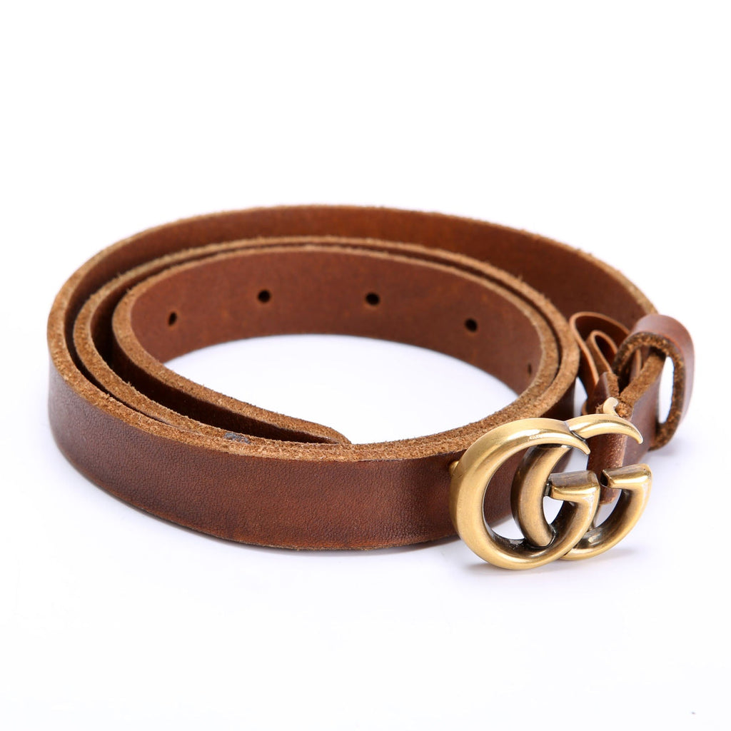 409417 GG Marmont Thin Belt Size 80/32 Cream