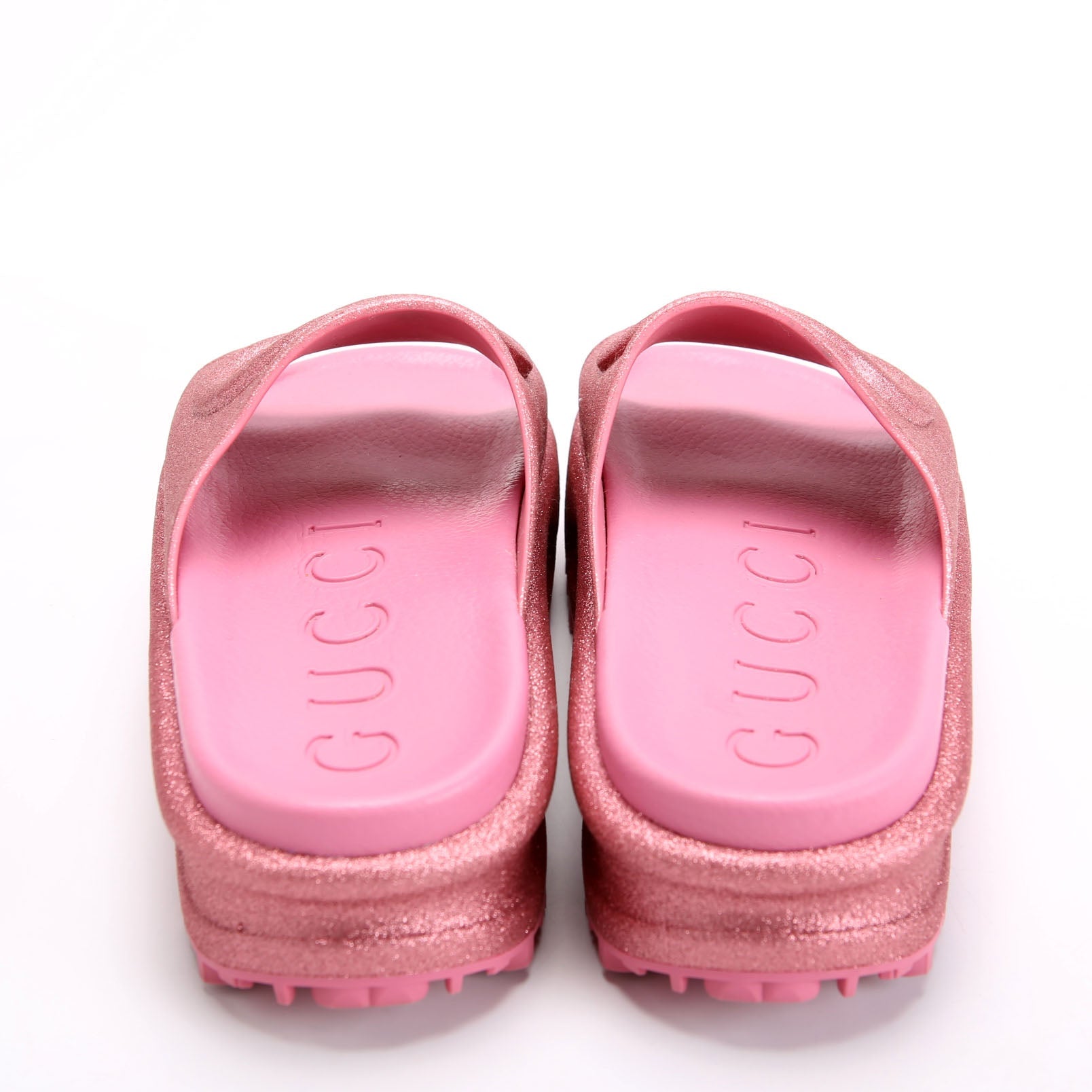 Interlocking G Rubber Platform Slides Size 37 Pink