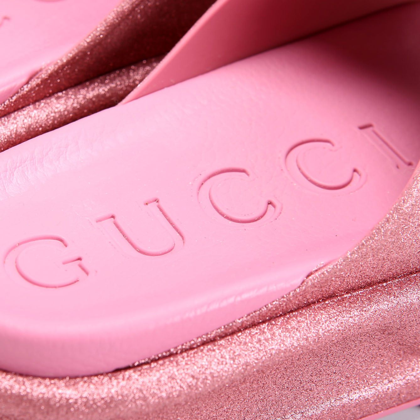 Interlocking G Rubber Platform Slides Size 37 Pink