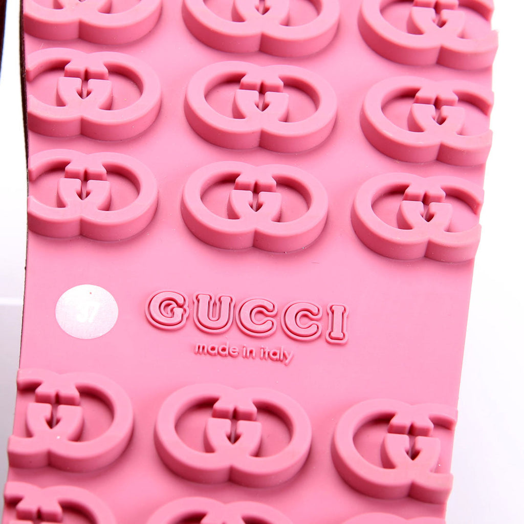 Interlocking G Rubber Platform Slides Size 37 Pink