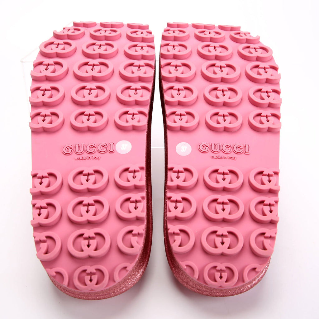 Interlocking G Rubber Platform Slides Size 37 Pink