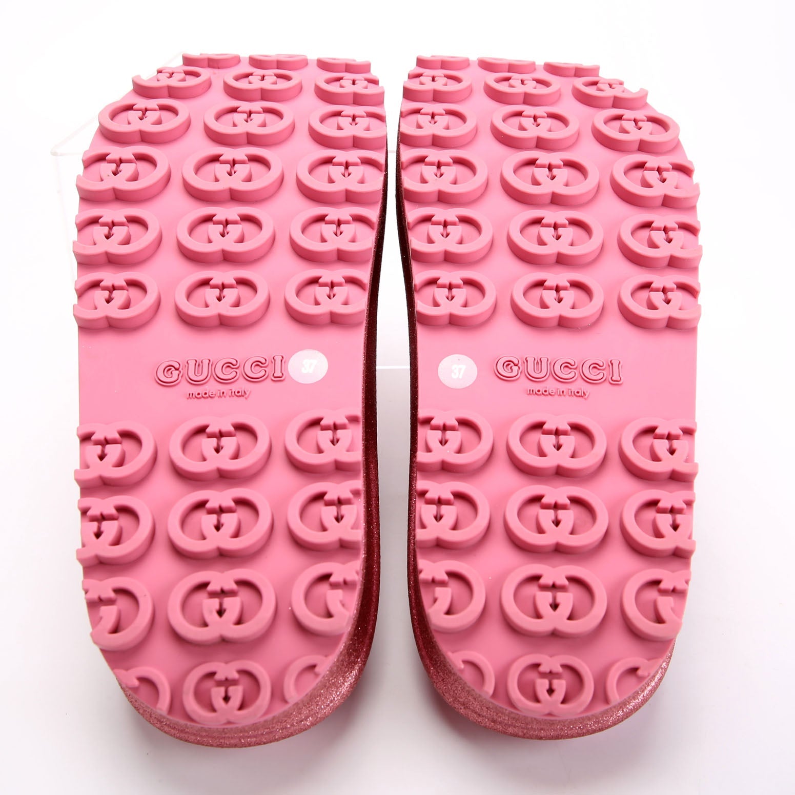 Interlocking G Rubber Platform Slides Size 37 Pink