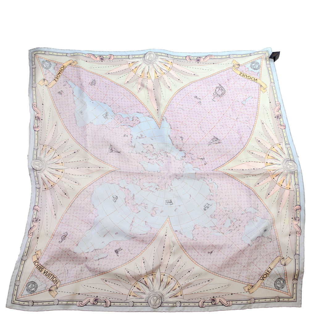 LV Map Square 90 Silk
