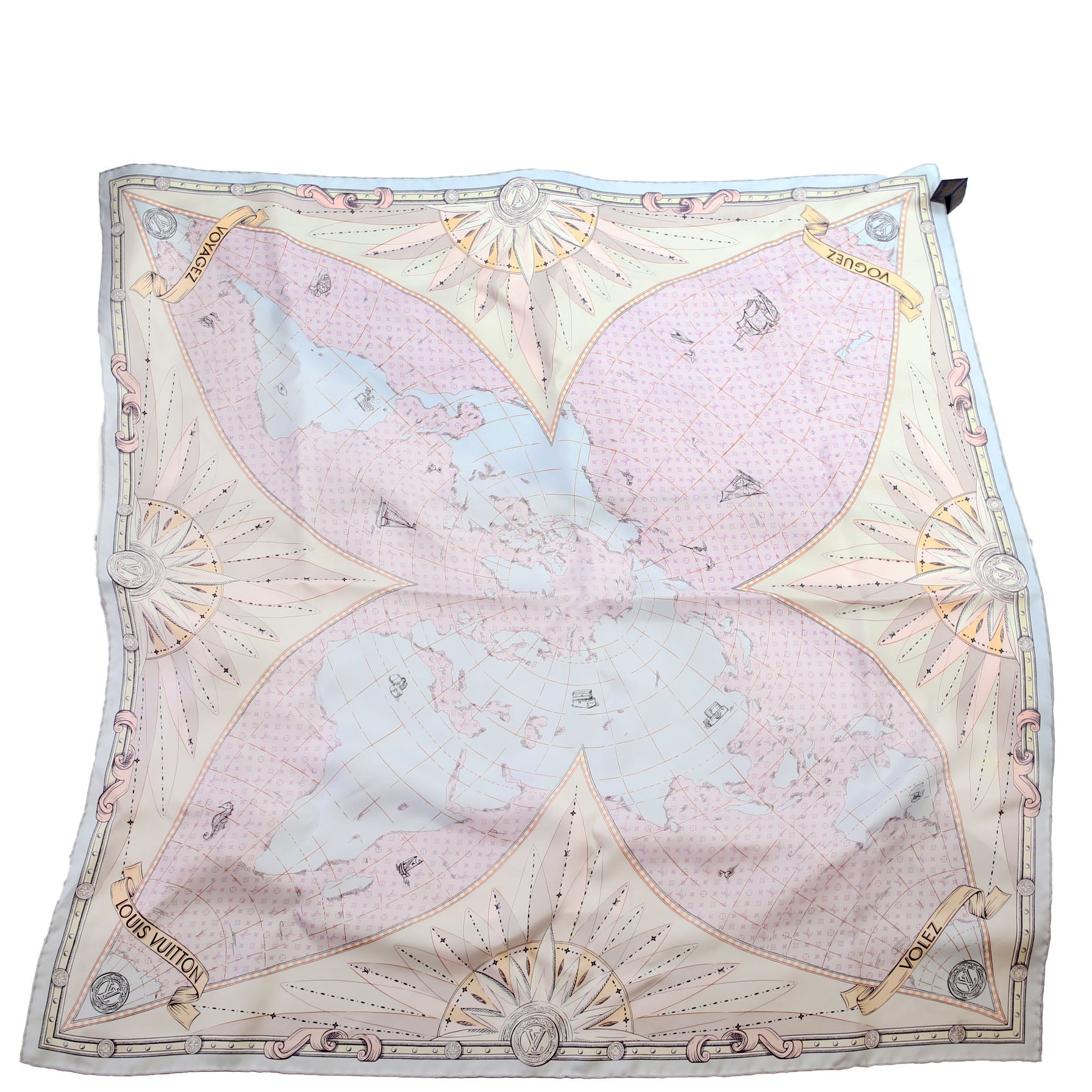 LV Map Square 90 Silk