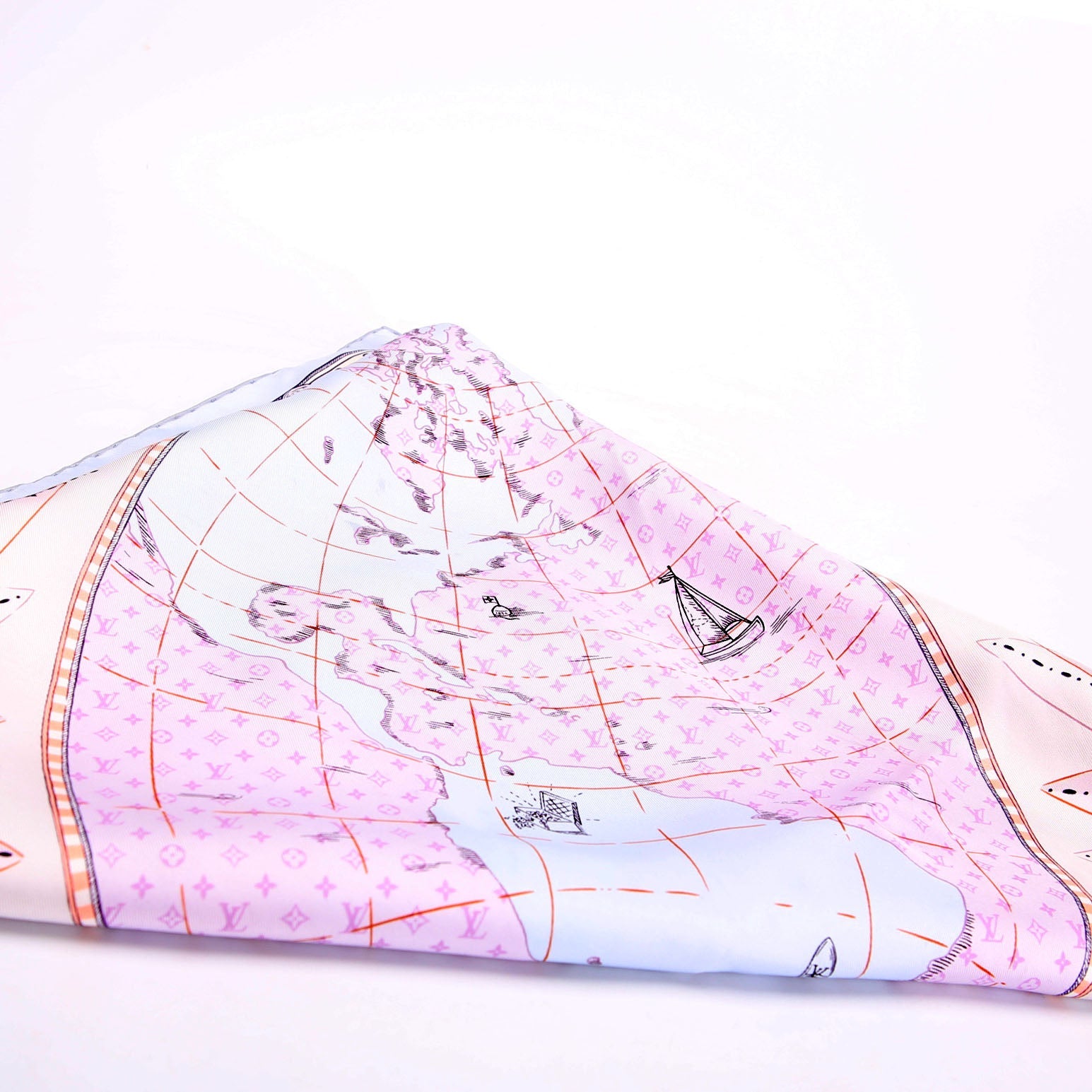 LV Map Square 90 Silk