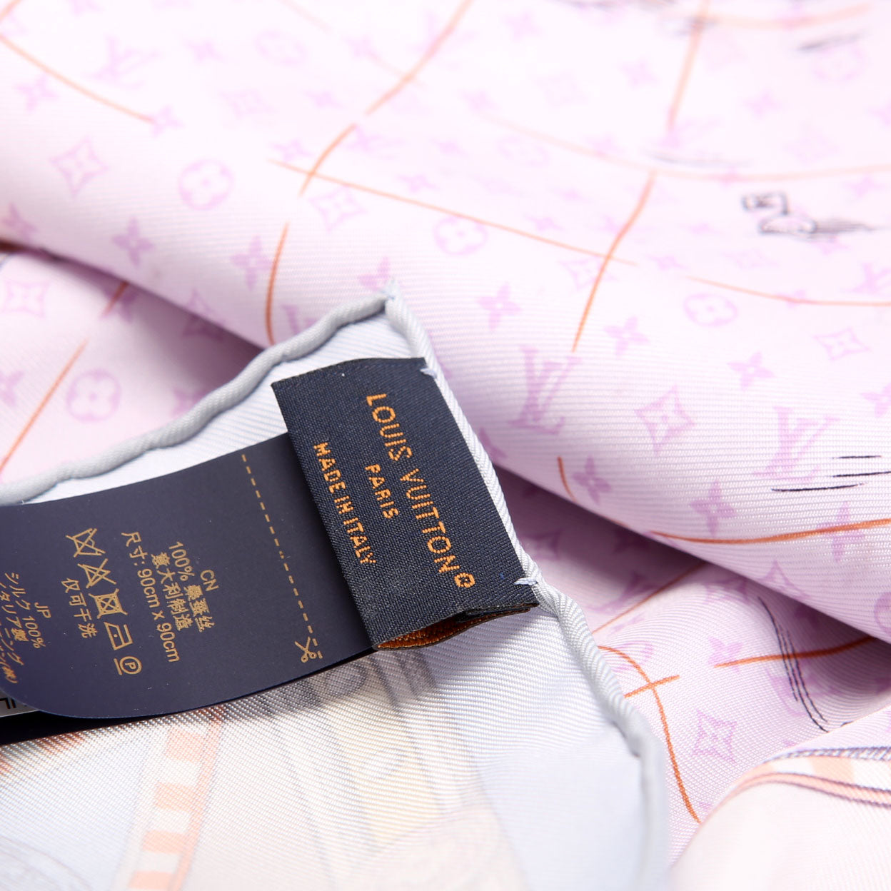 LV Map Square 90 Silk