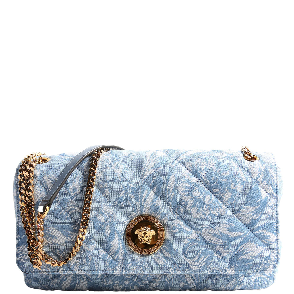 Medusa Quilted Shoulder Bag Blue