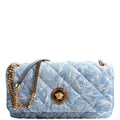 Medusa Quilted Shoulder Bag Blue