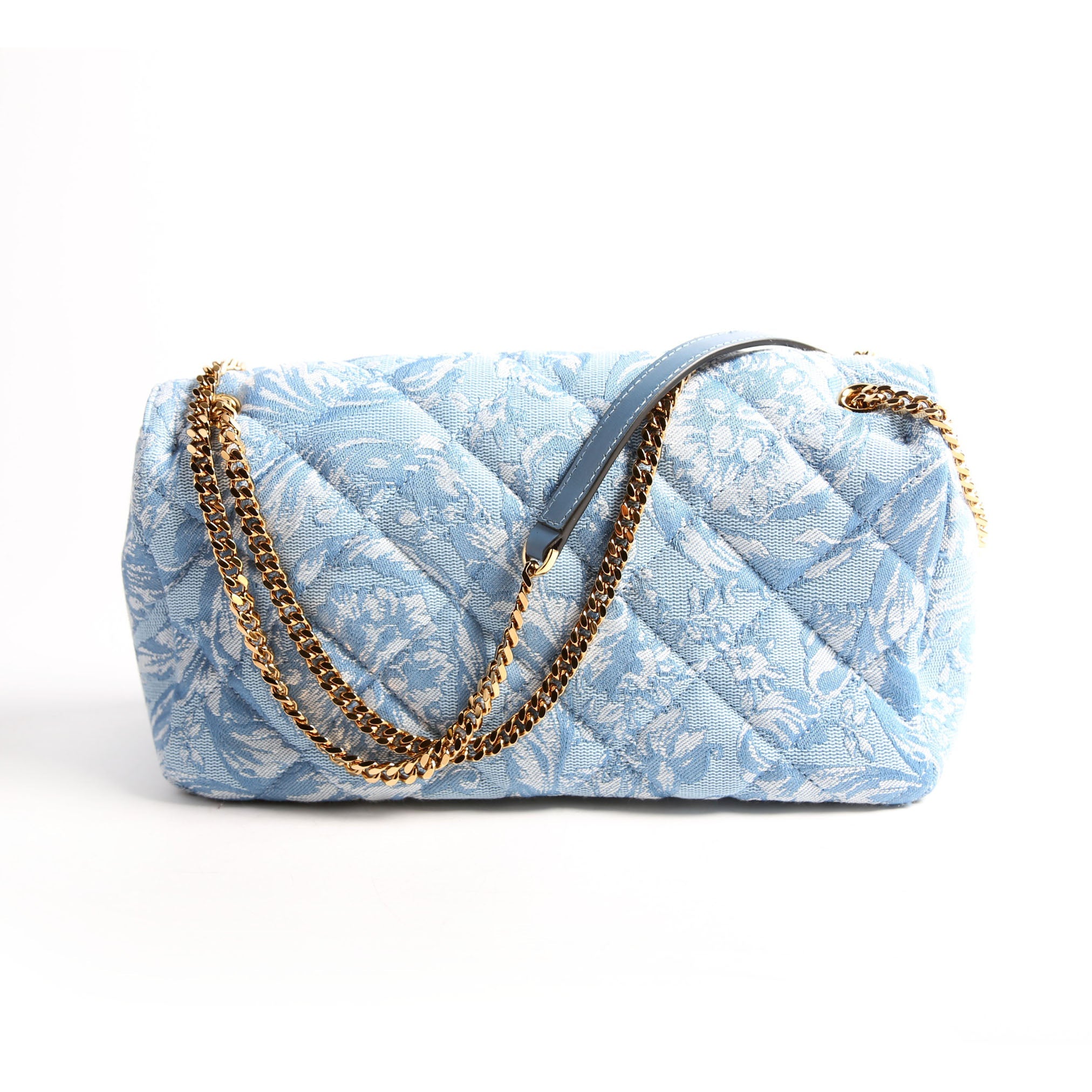 Medusa Quilted Shoulder Bag Blue