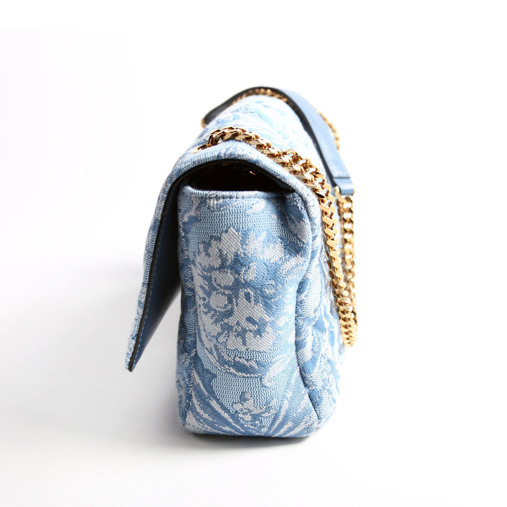 Medusa Quilted Shoulder Bag Blue