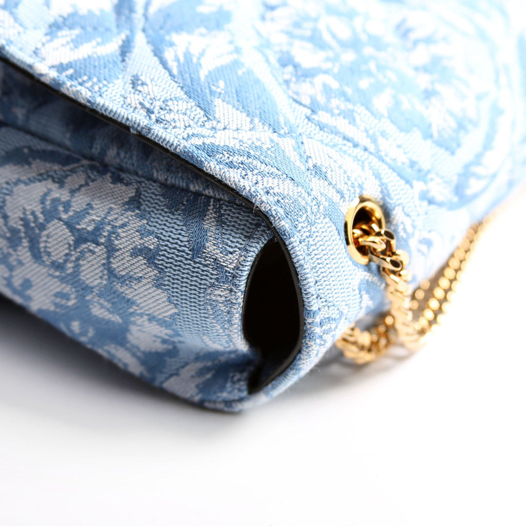 Medusa Quilted Shoulder Bag Blue