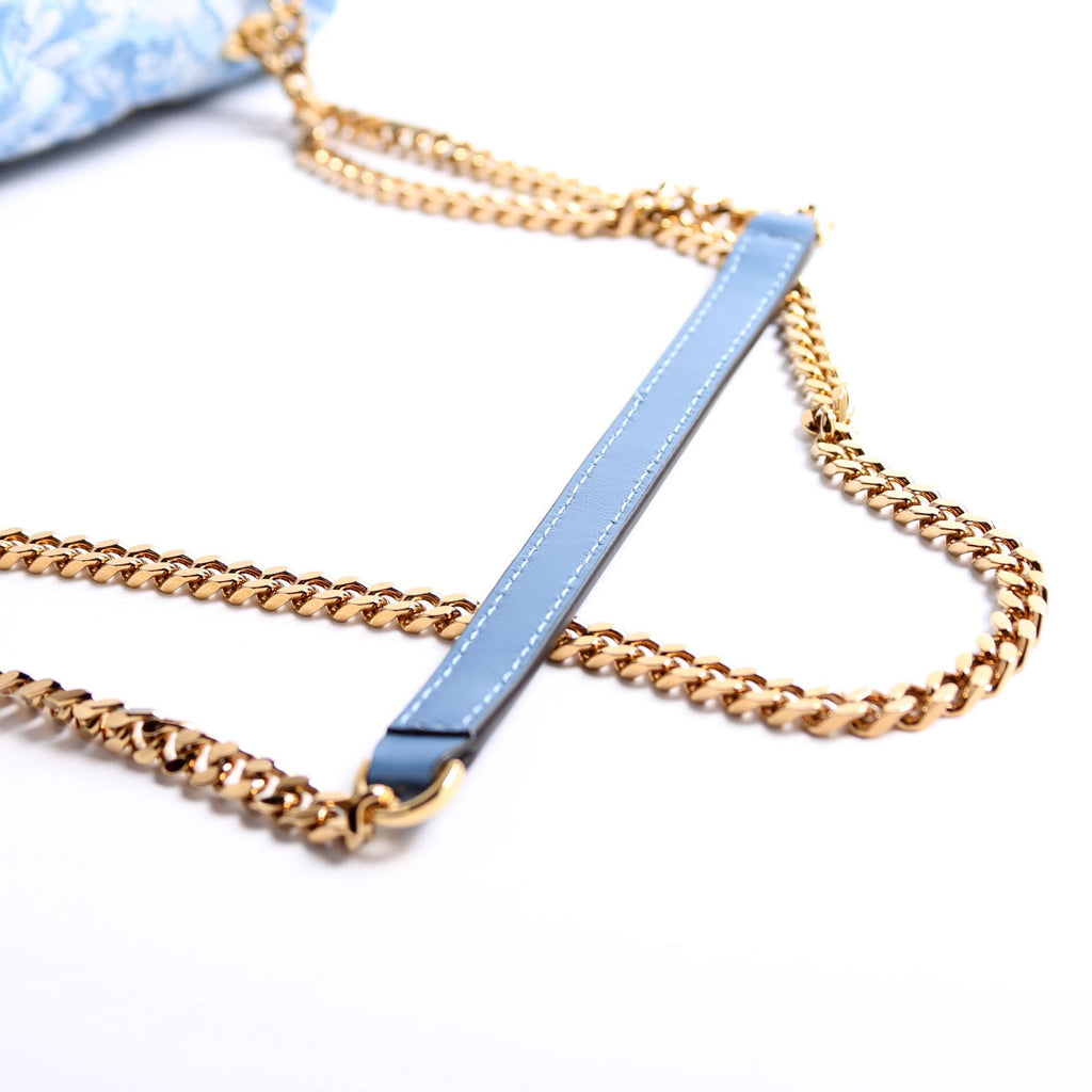 Medusa Quilted Shoulder Bag Blue