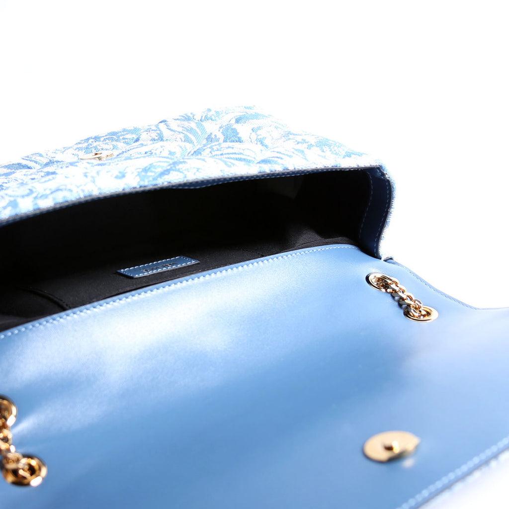Medusa Quilted Shoulder Bag Blue