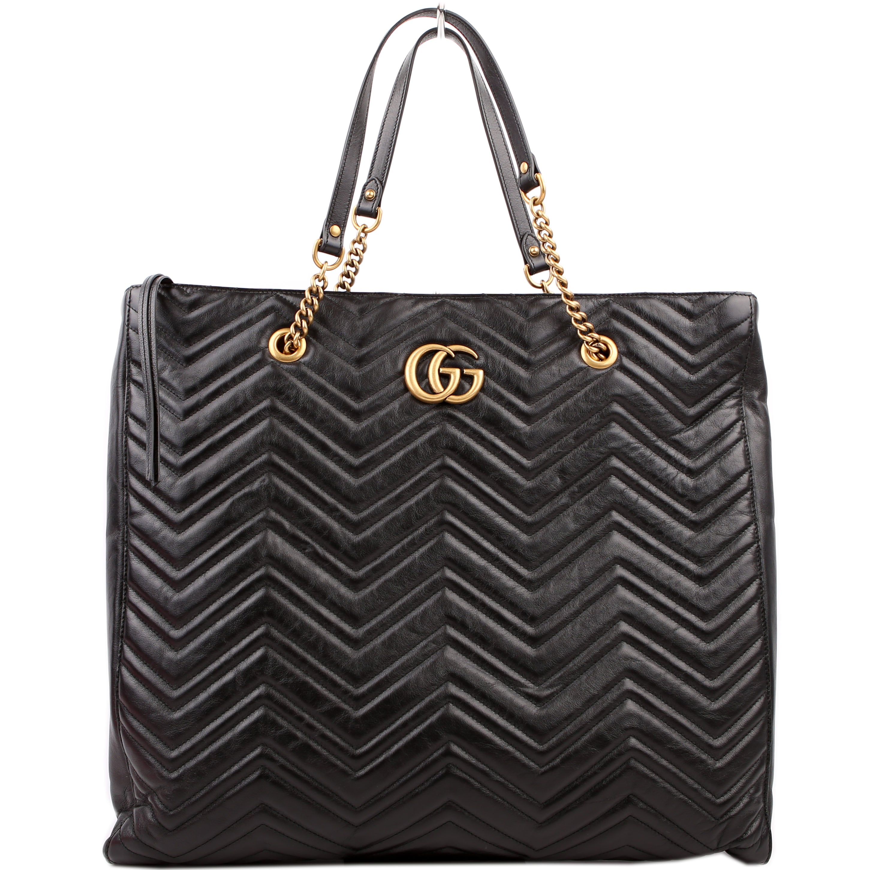 524576 GG Marmont Zip Tote Large Black