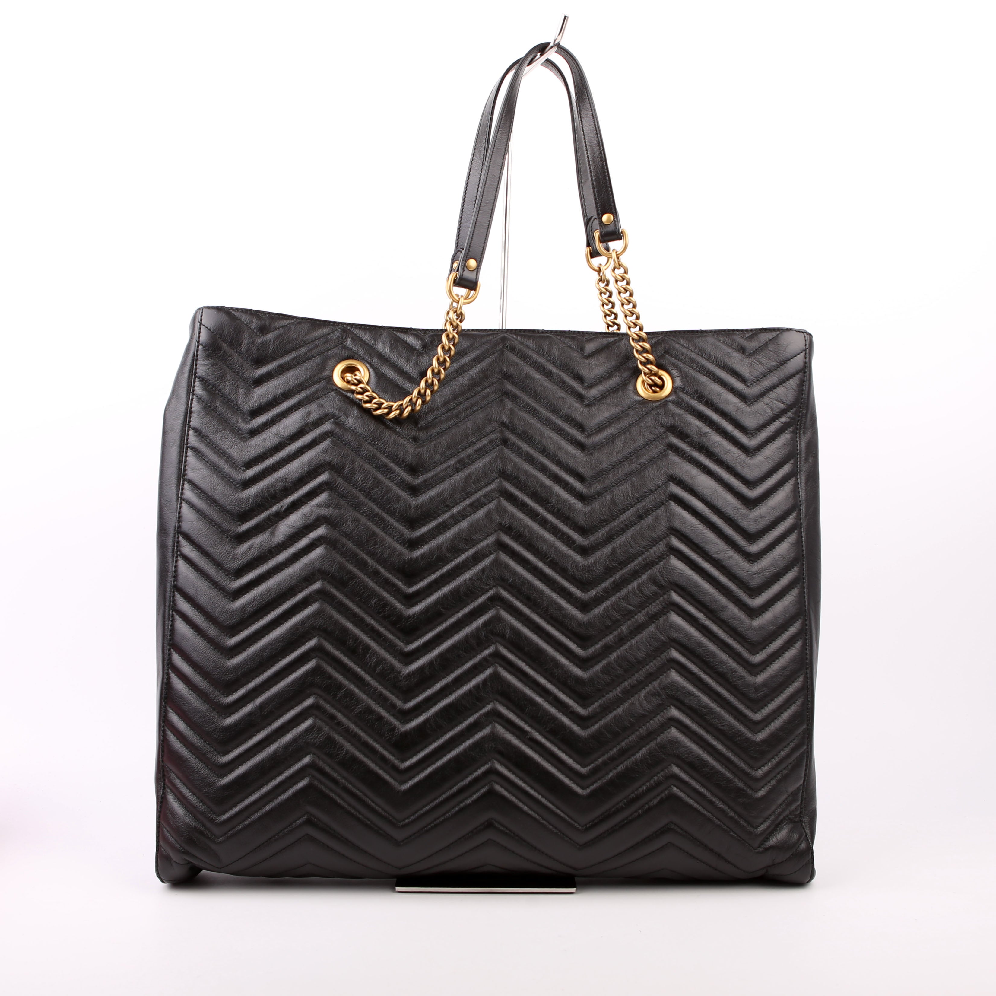 524576 GG Marmont Zip Tote Large Black