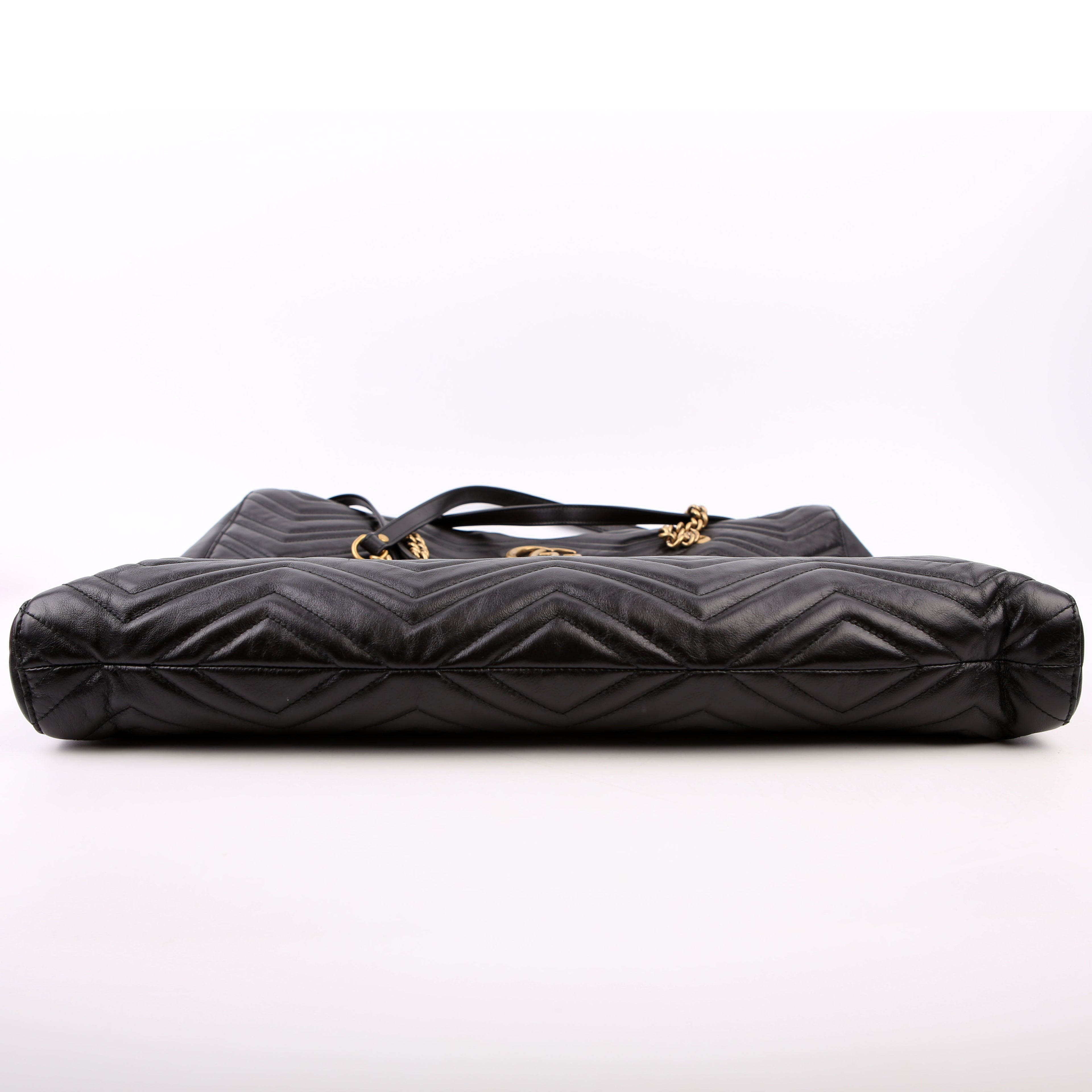 524576 GG Marmont Zip Tote Large Black