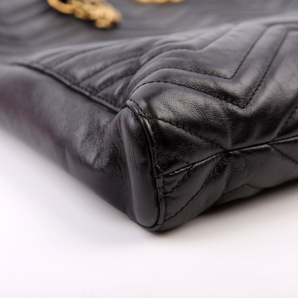 524576 GG Marmont Zip Tote Large Black