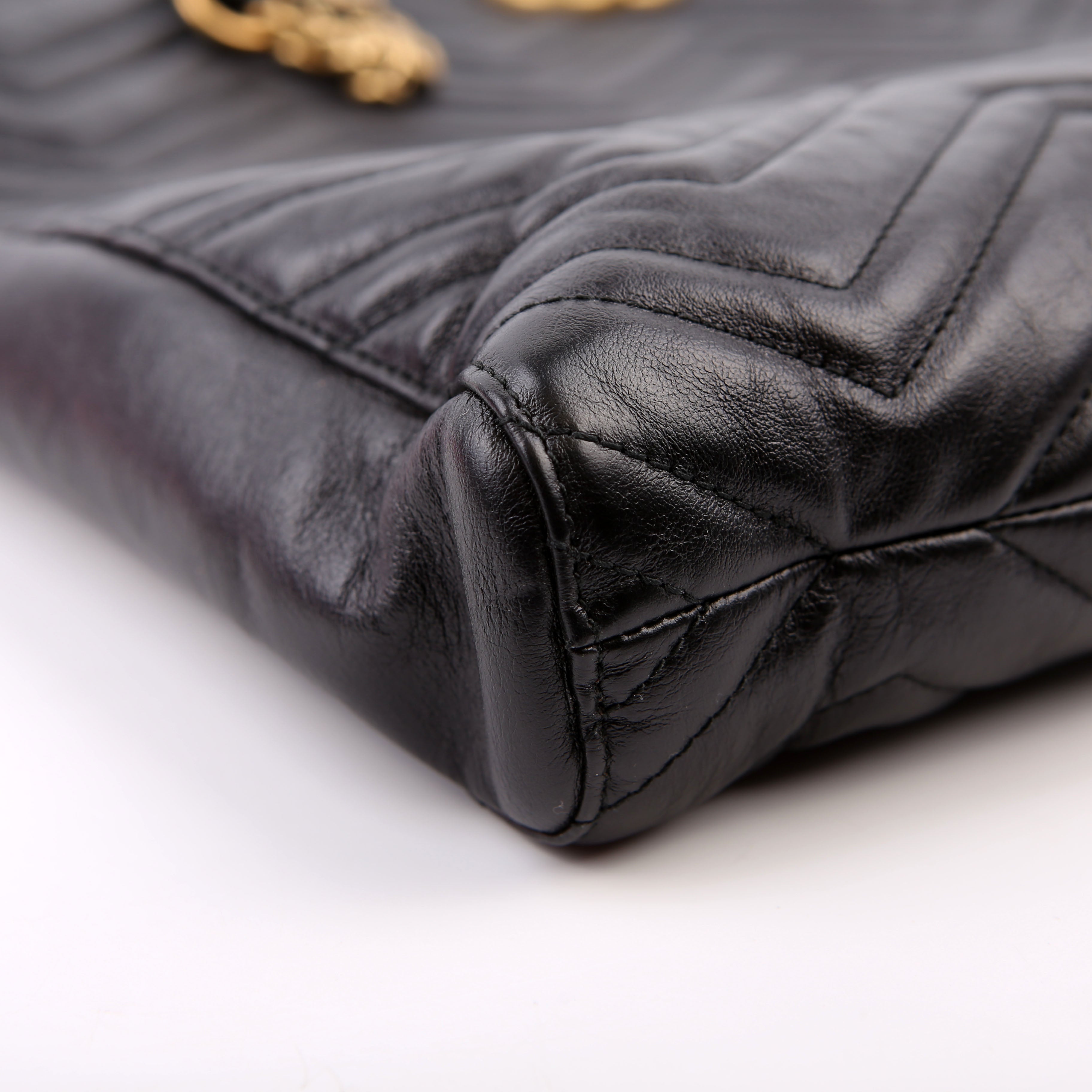 524576 GG Marmont Zip Tote Large Black
