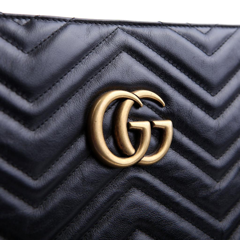 524576 GG Marmont Zip Tote Large Black
