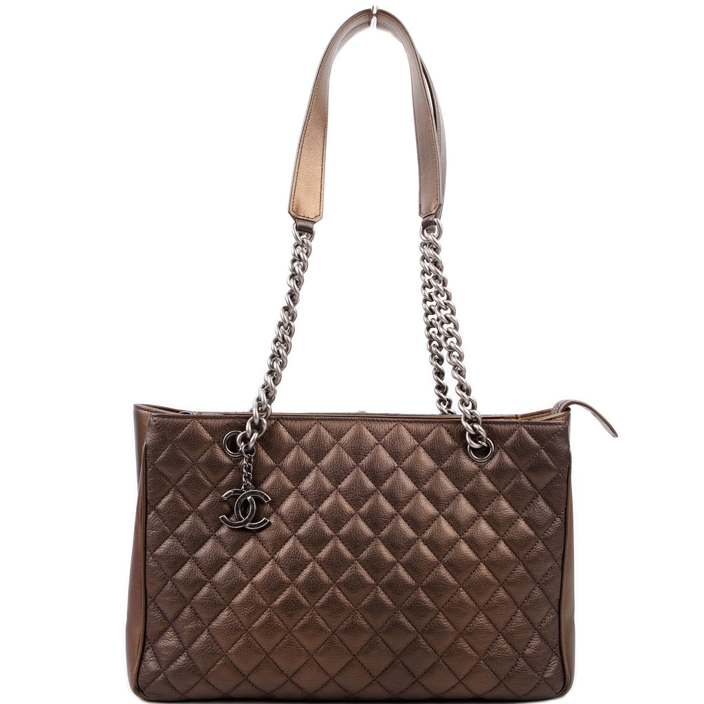 Rock in Rome Quilted Caviar Tote 23M Bronze