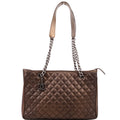 Rock in Rome Quilted Caviar Tote 23M Bronze