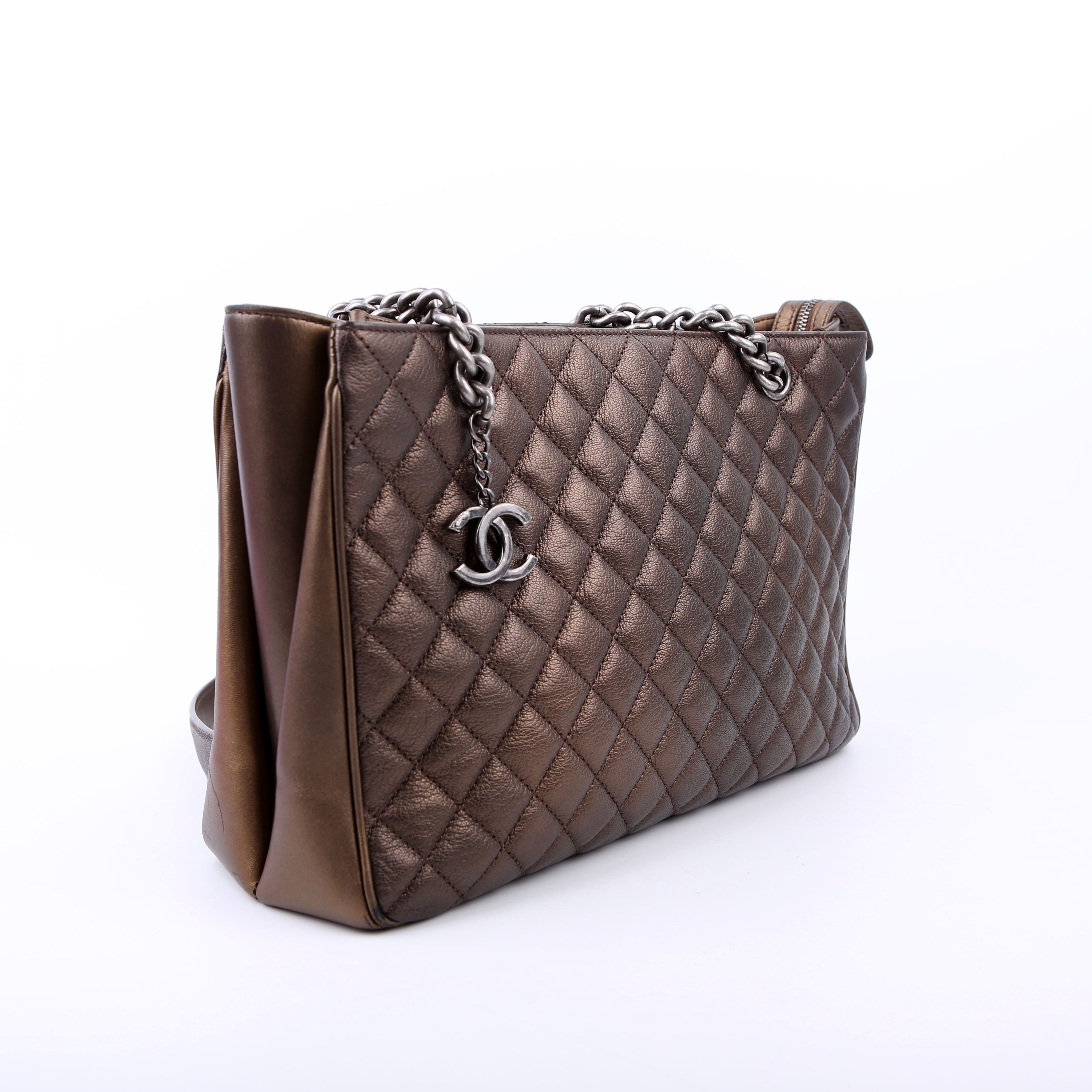 Rock in Rome Quilted Caviar Tote 23M Bronze