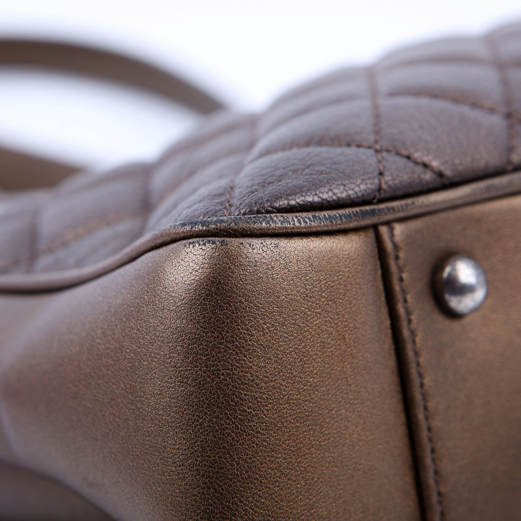 Rock in Rome Quilted Caviar Tote 23M Bronze