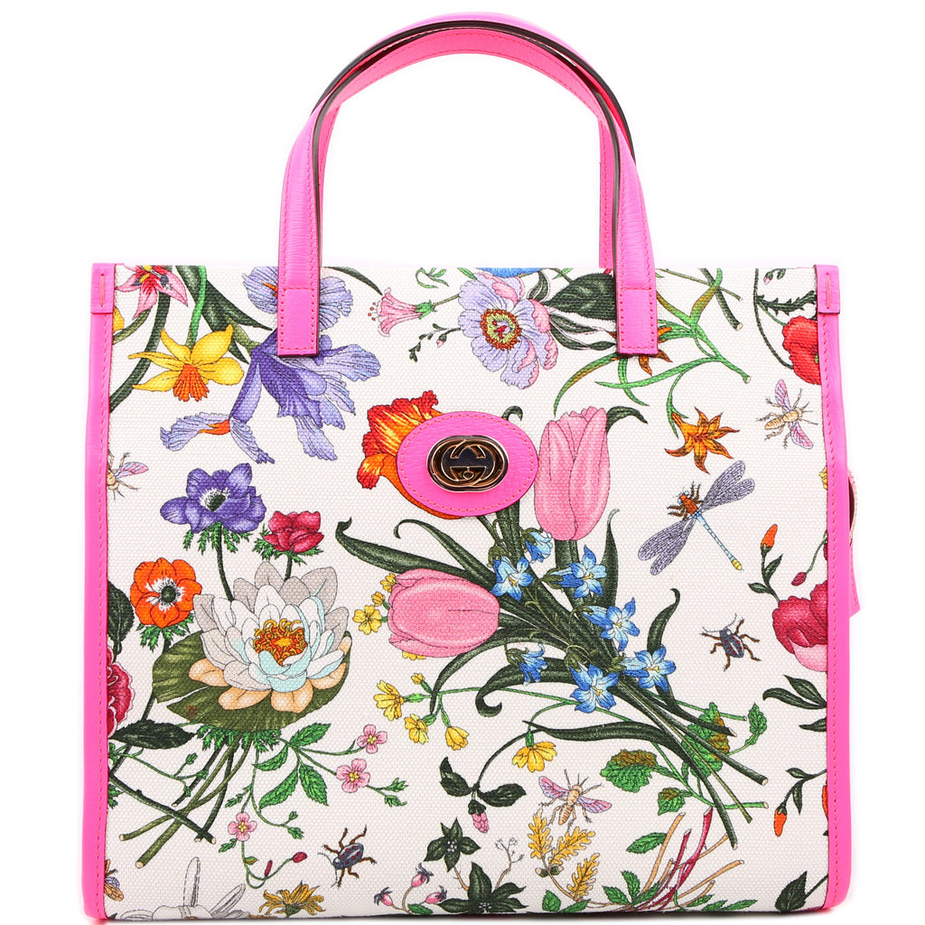 550141 Canvas Flora Tote Medium Pink