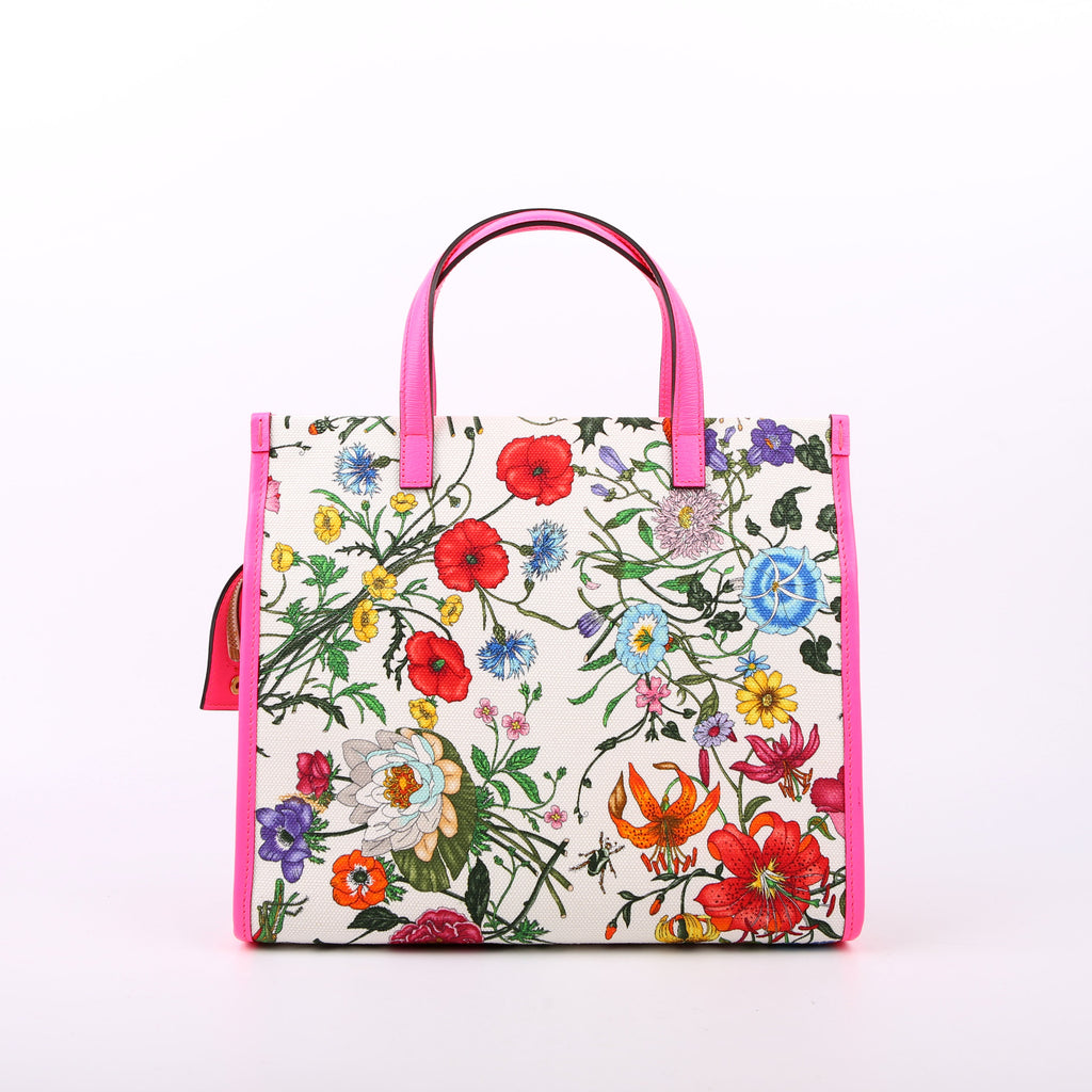 550141 Canvas Flora Tote Medium Pink