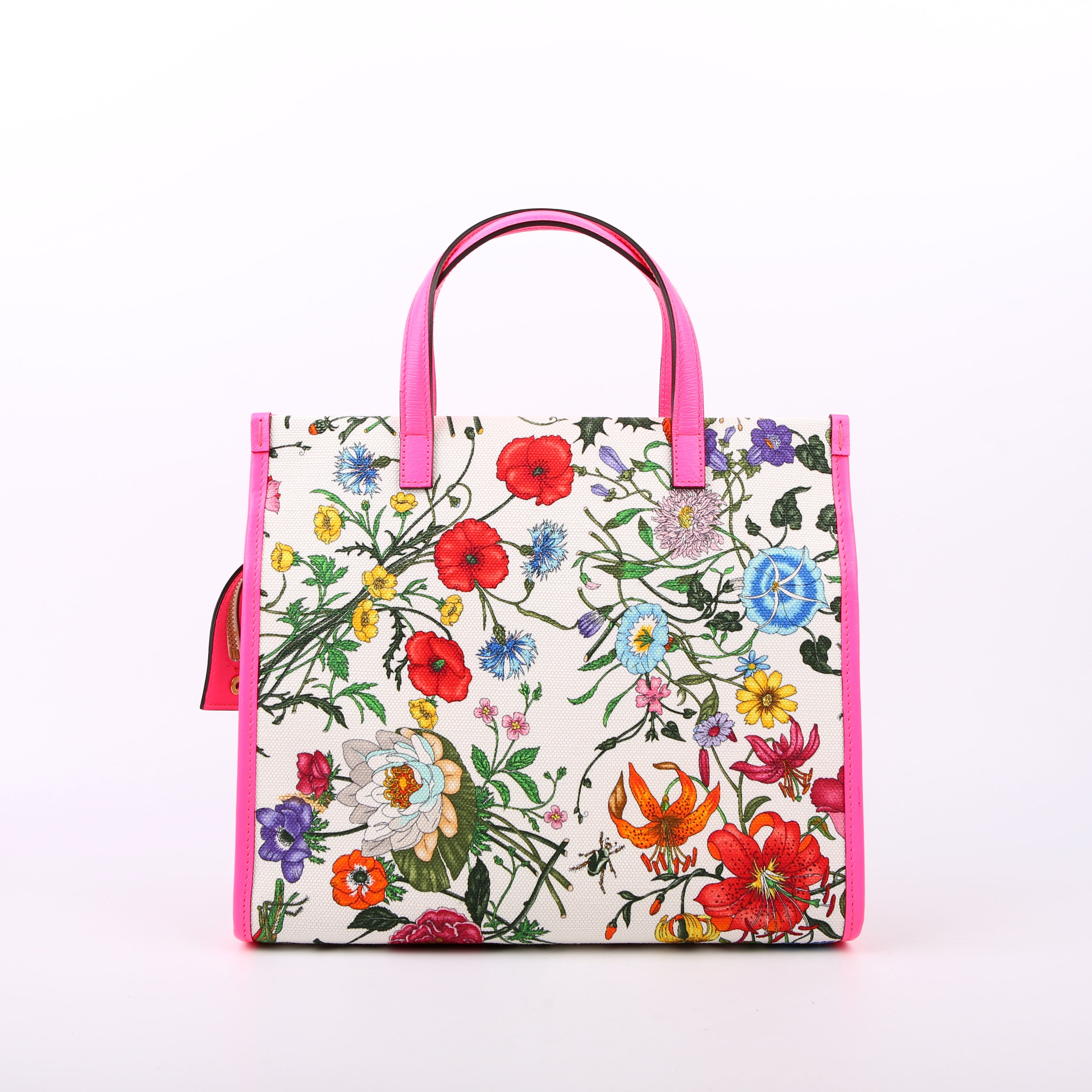 550141 Canvas Flora Tote Medium Pink
