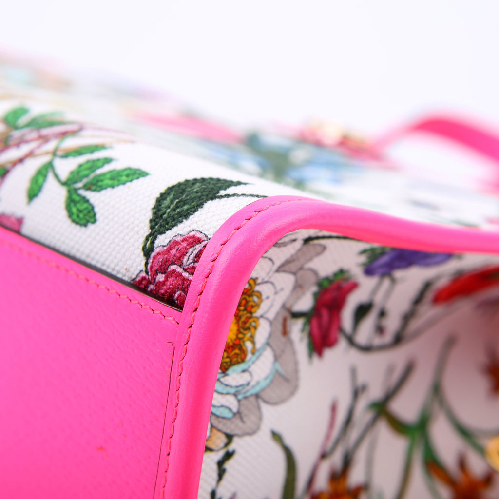 550141 Canvas Flora Tote Medium Pink