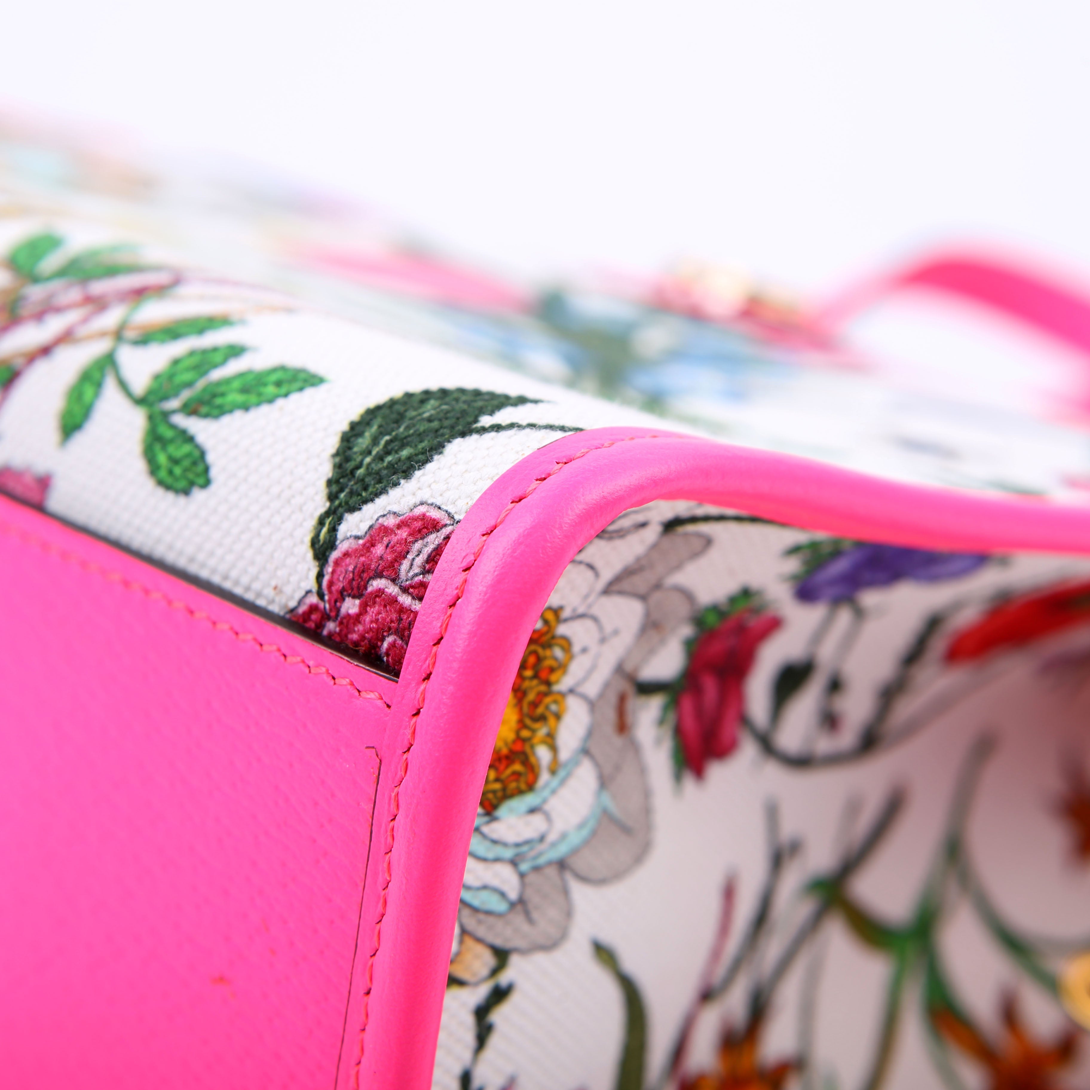 550141 Canvas Flora Tote Medium Pink