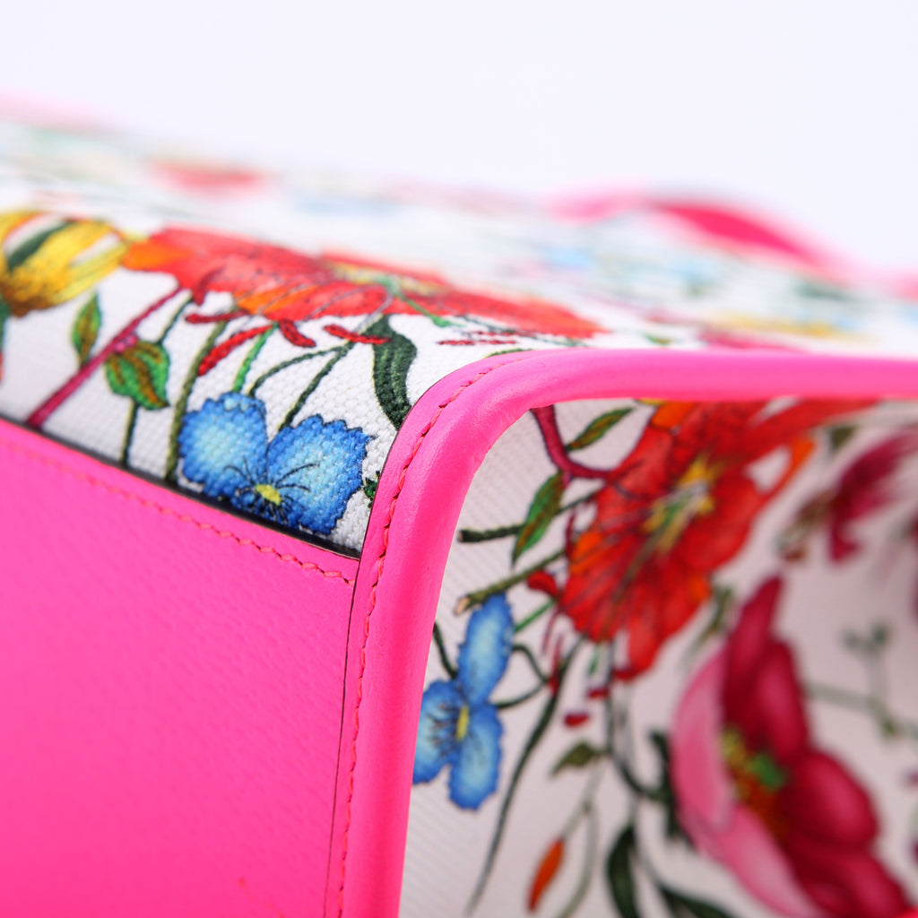 550141 Canvas Flora Tote Medium Pink