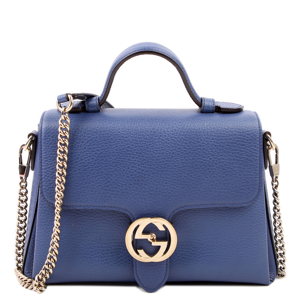 Gucci 510302 Medium Interlocking Satchel Blue