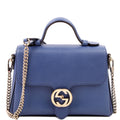 Gucci 510302 Medium Interlocking Satchel Blue