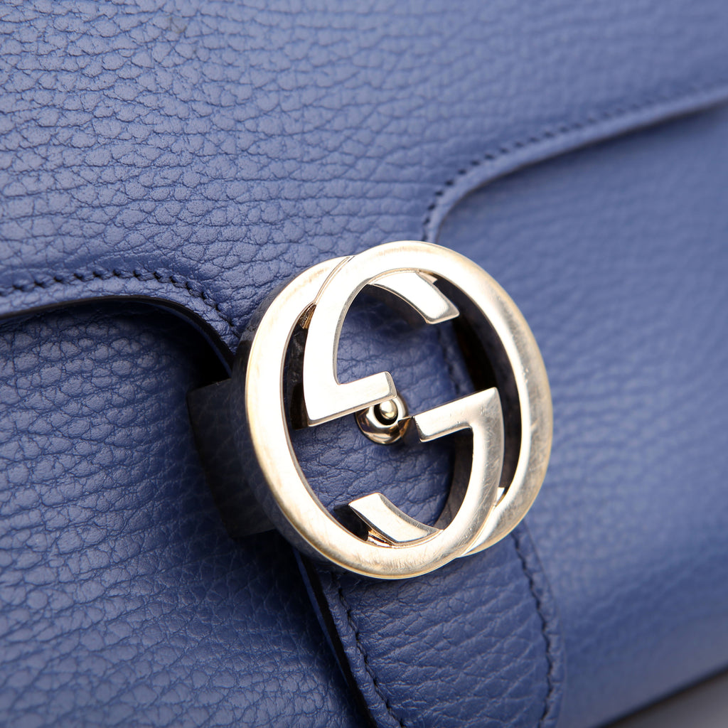 Gucci 510302 Medium Interlocking Satchel Blue
