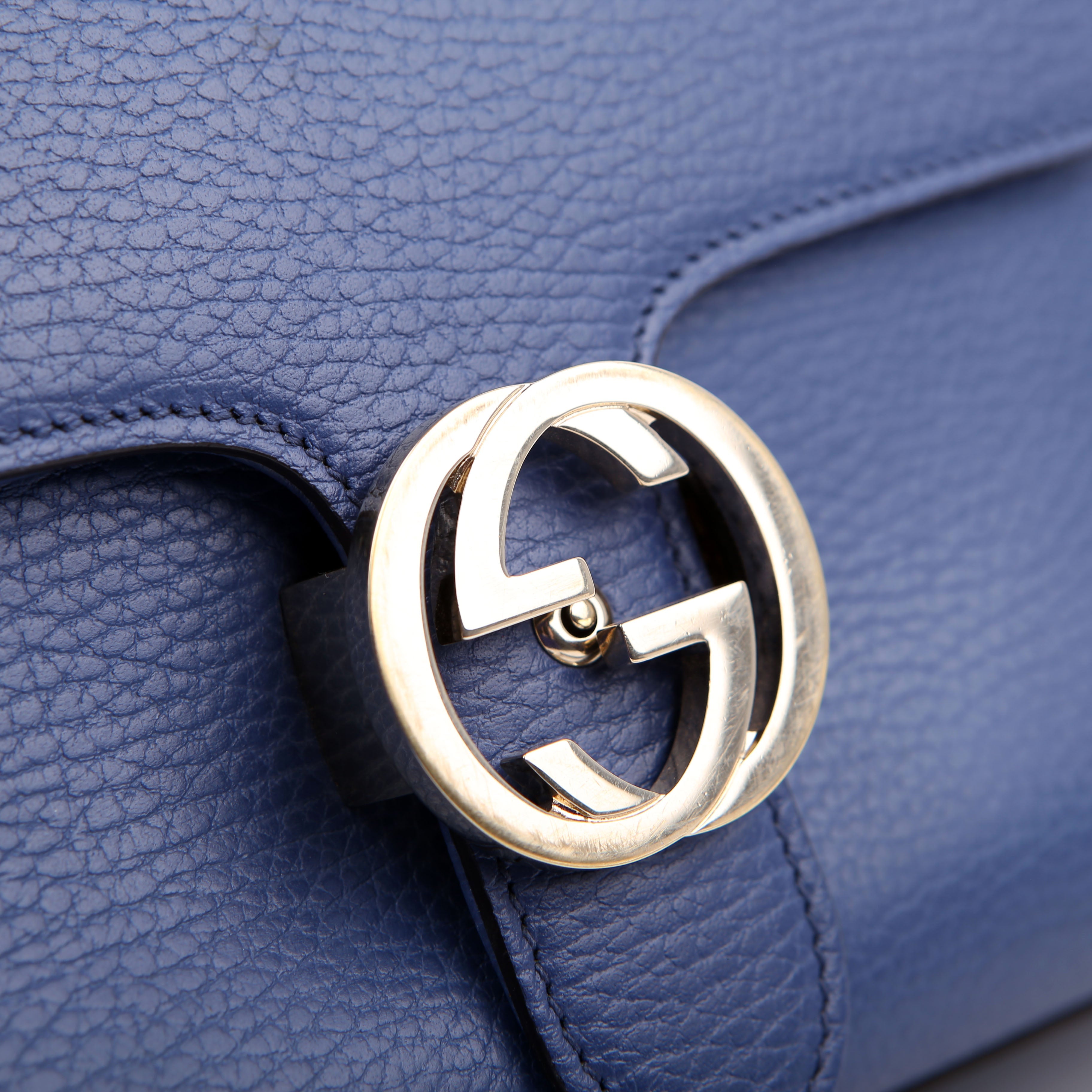Gucci 510302 Medium Interlocking Satchel Blue
