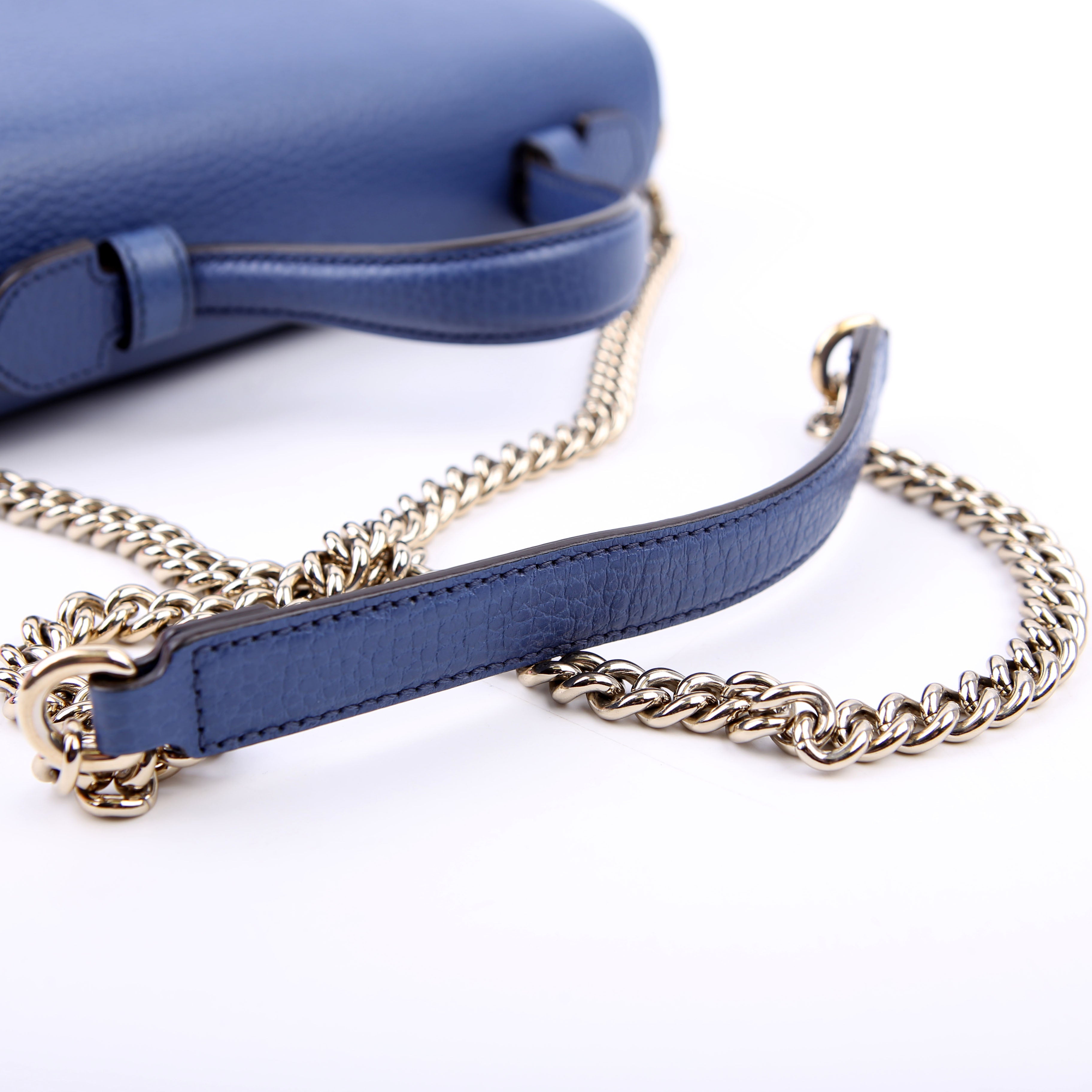 Gucci 510302 Medium Interlocking Satchel Blue